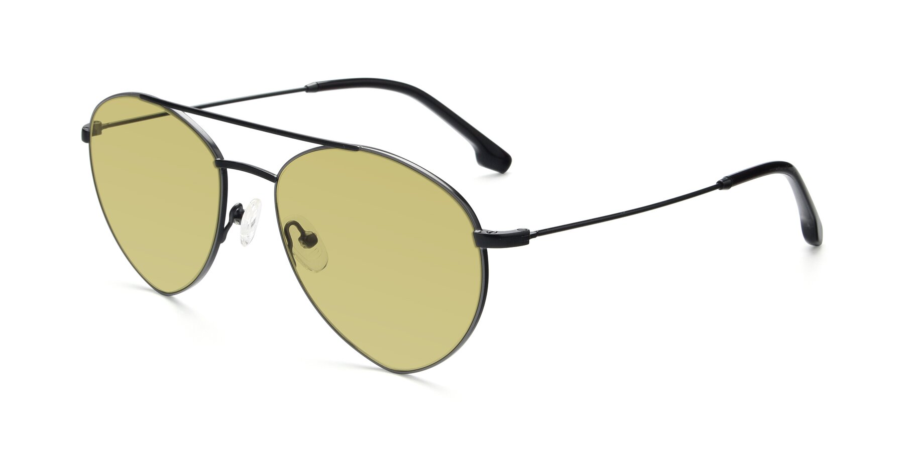 Angle of 9459 in Matte Black-Grey with Medium Champagne Tinted Lenses