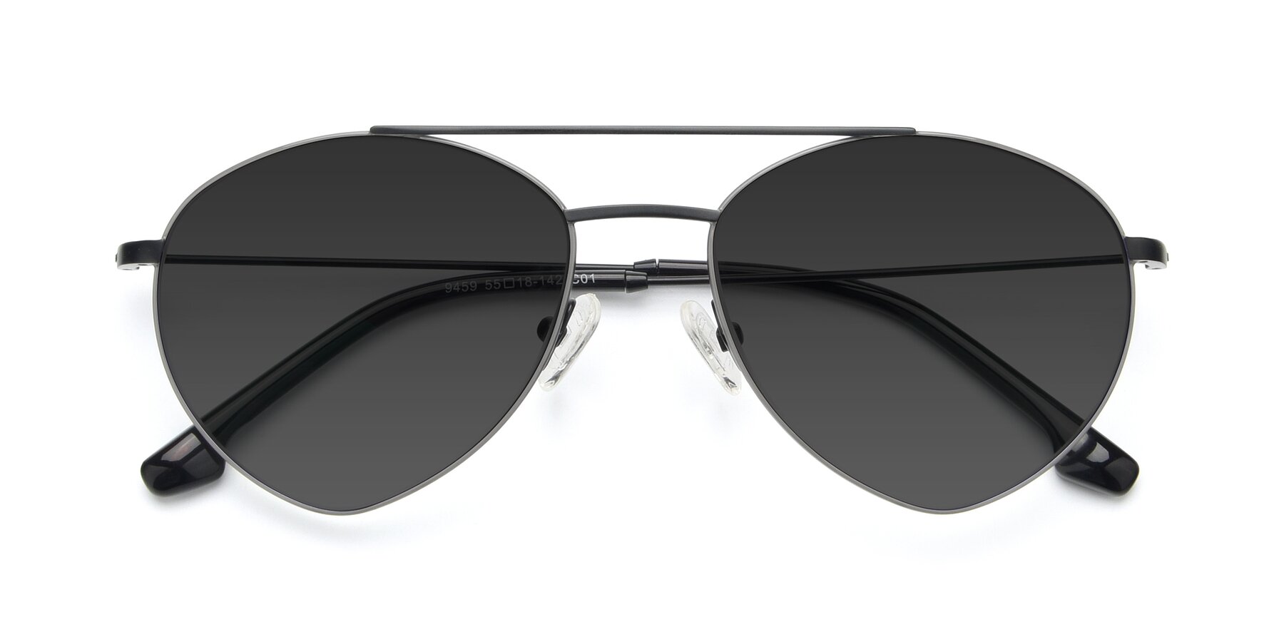 Folded Front of 9459 in Matte Black-Grey with Gray Tinted Lenses