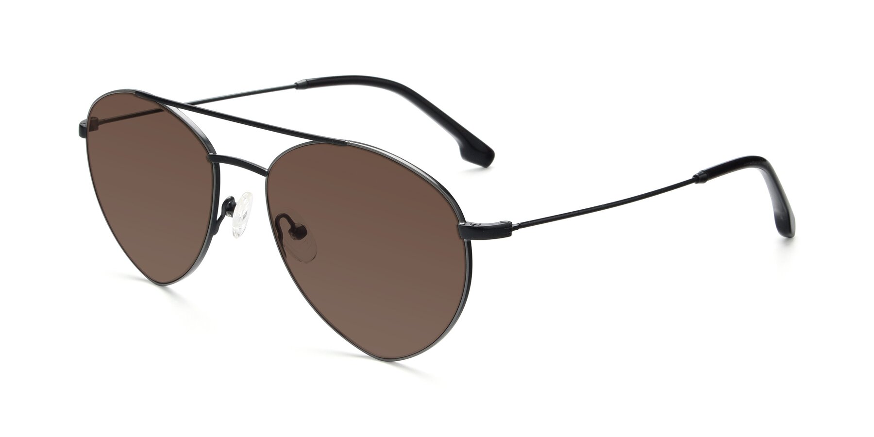 Angle of 9459 in Matte Black-Grey with Brown Tinted Lenses