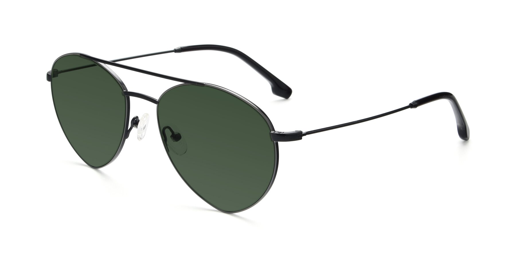 Angle of 9459 in Matte Black-Grey with Green Tinted Lenses