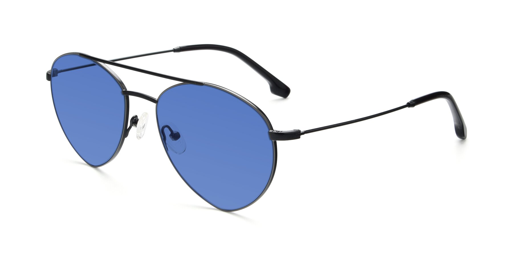 Angle of 9459 in Matte Black-Grey with Blue Tinted Lenses