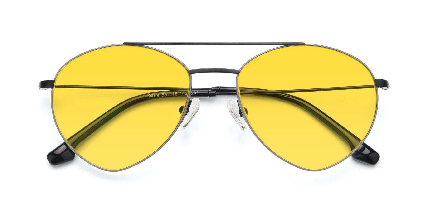 Folded Front of 9459 in Matte Black-Grey with Yellow Tinted Lenses
