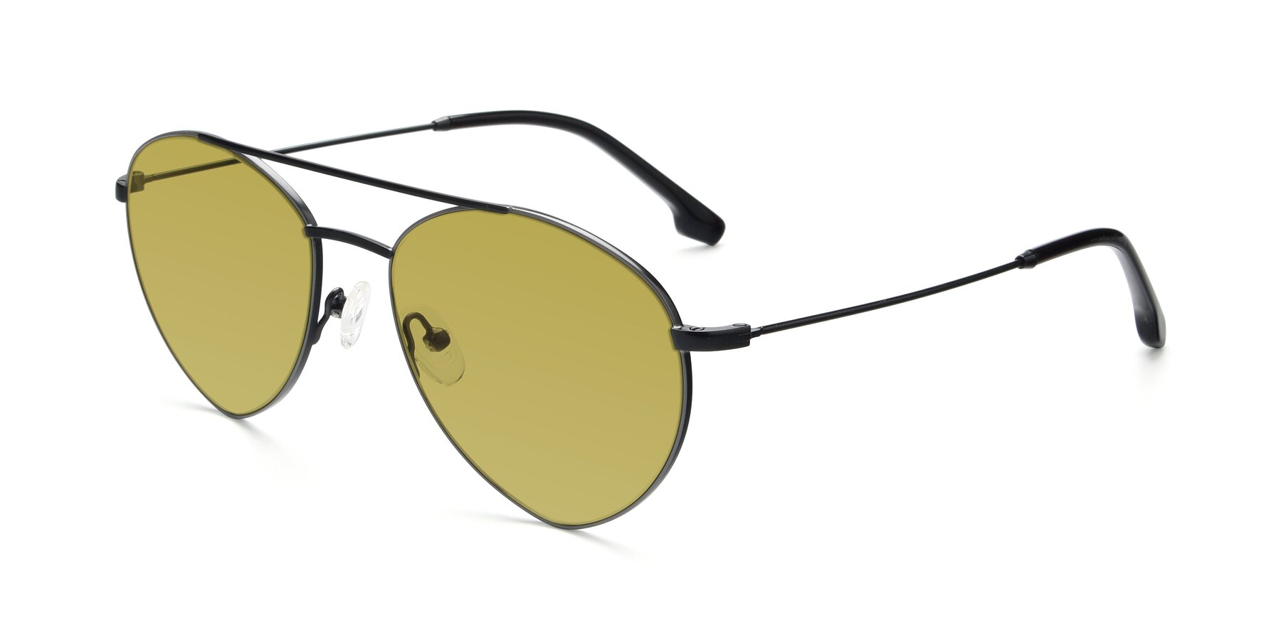 Angle of 9459 in Matte Black-Grey with Champagne Tinted Lenses