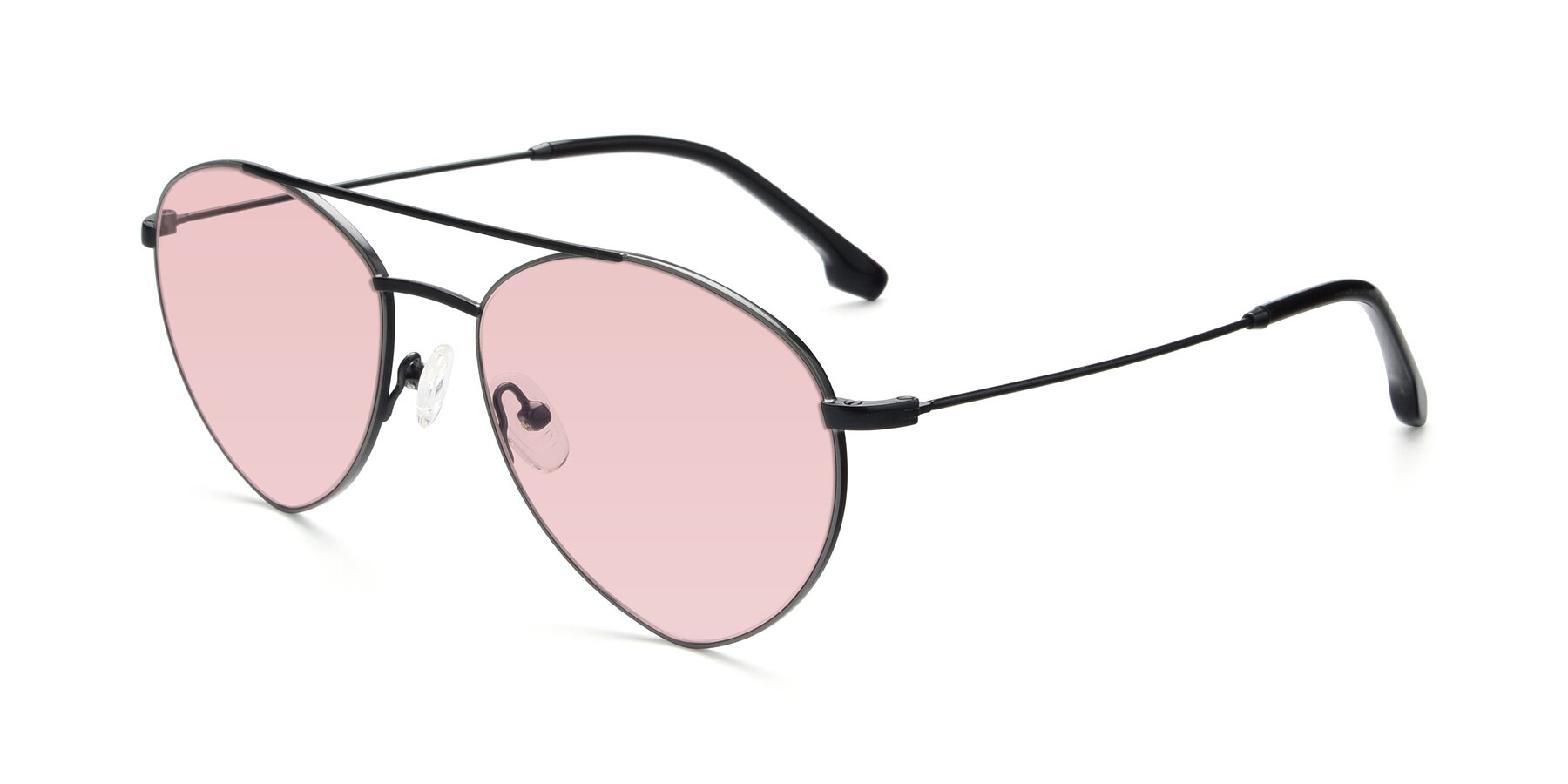 Angle of 9459 in Matte Black-Grey with Light Garnet Tinted Lenses