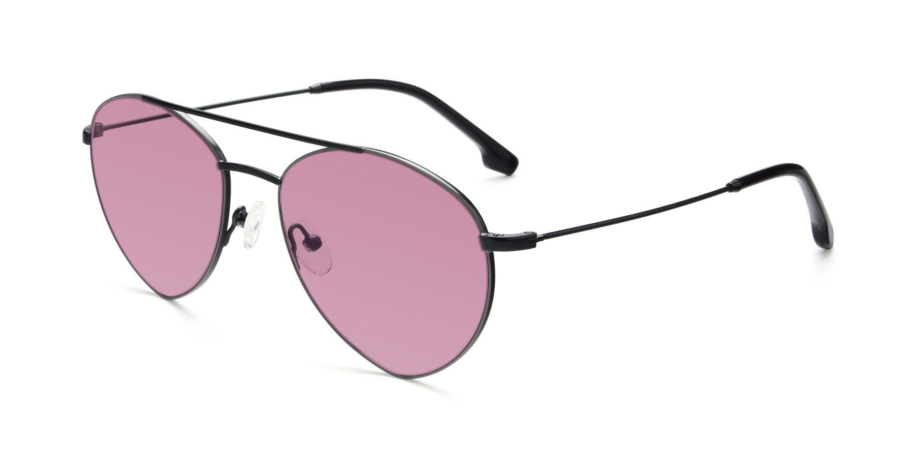 Angle of 9459 in Matte Black-Grey with Medium Wine Tinted Lenses