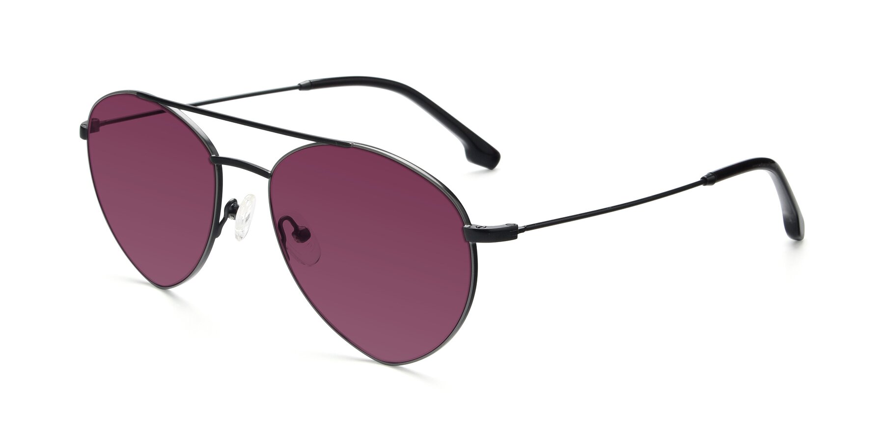 Angle of 9459 in Matte Black-Grey with Wine Tinted Lenses