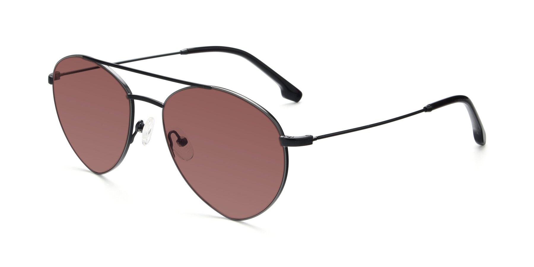 Angle of 9459 in Matte Black-Grey with Garnet Tinted Lenses