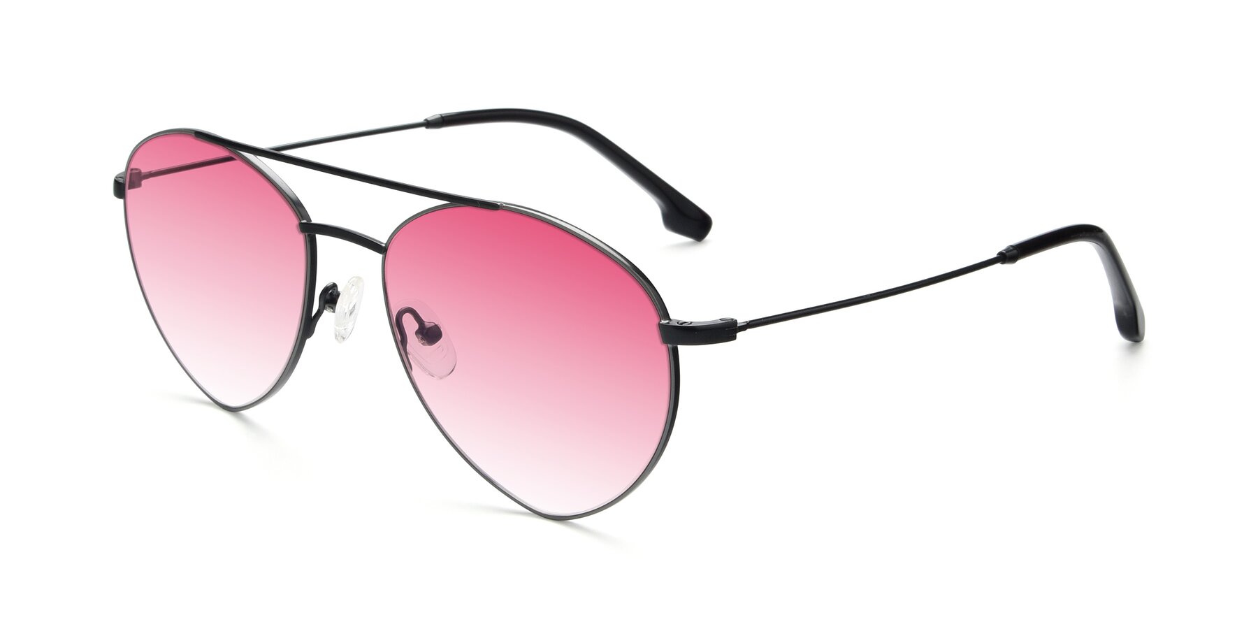 Angle of 9459 in Matte Black-Grey with Pink Gradient Lenses
