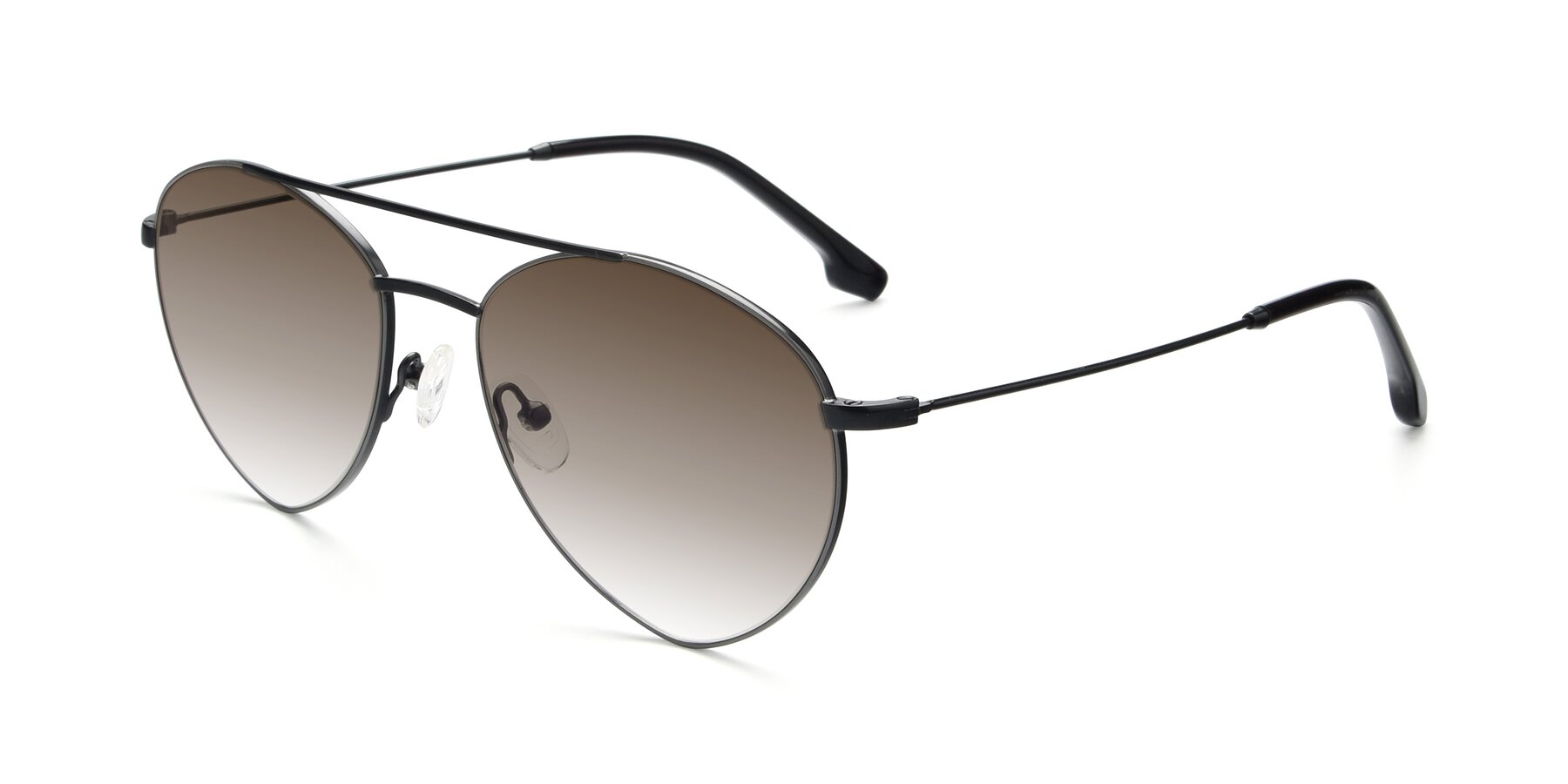 Angle of 9459 in Matte Black-Grey with Brown Gradient Lenses
