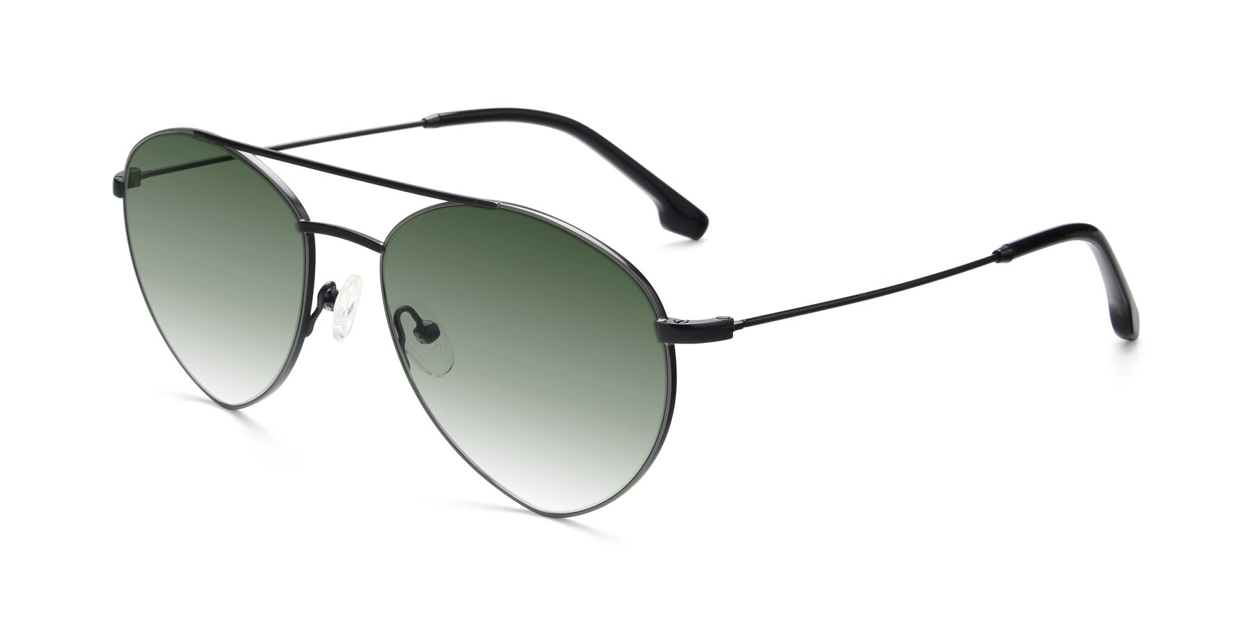 Angle of 9459 in Matte Black-Grey with Green Gradient Lenses