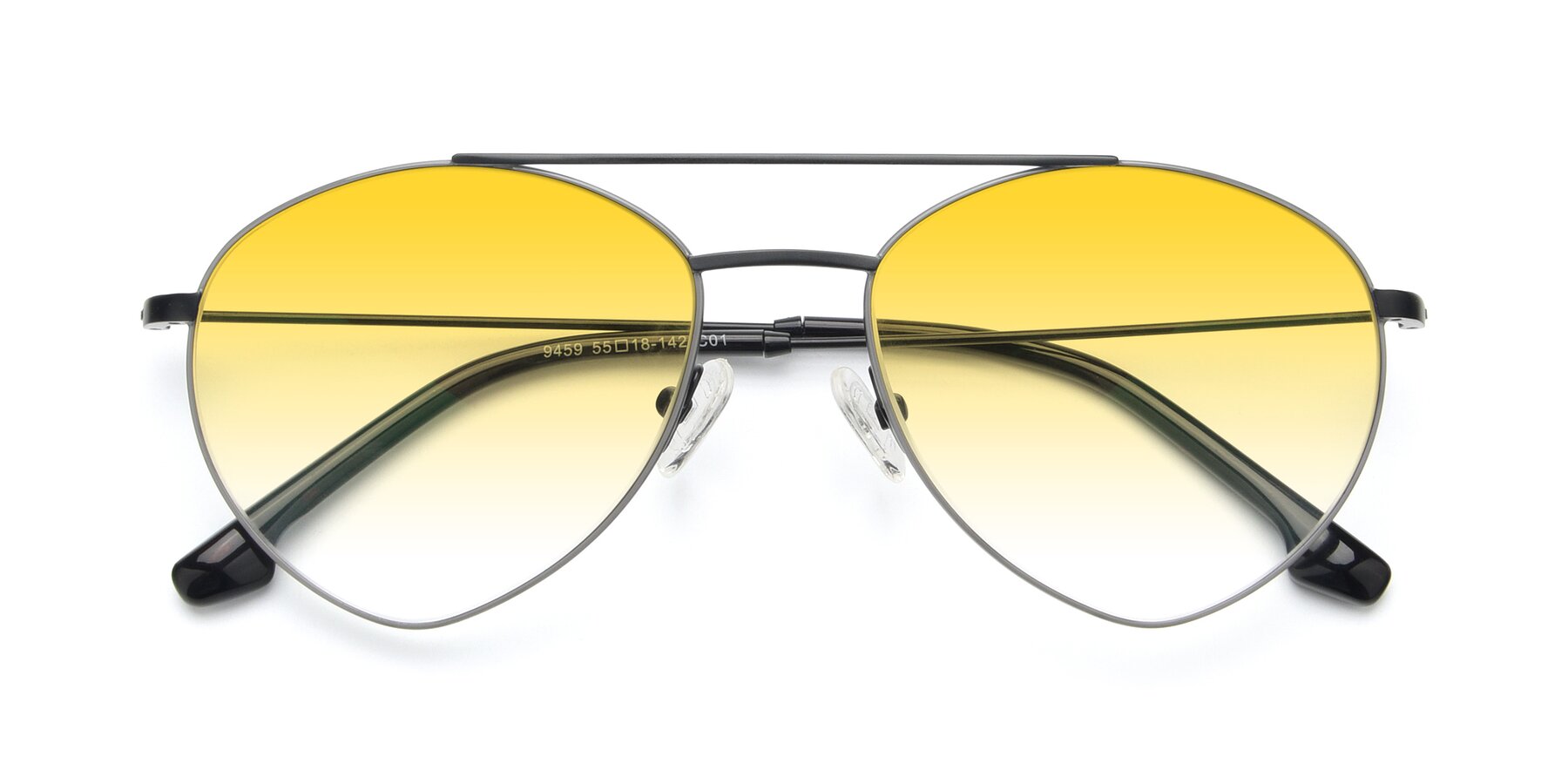 Folded Front of 9459 in Matte Black-Grey with Yellow Gradient Lenses