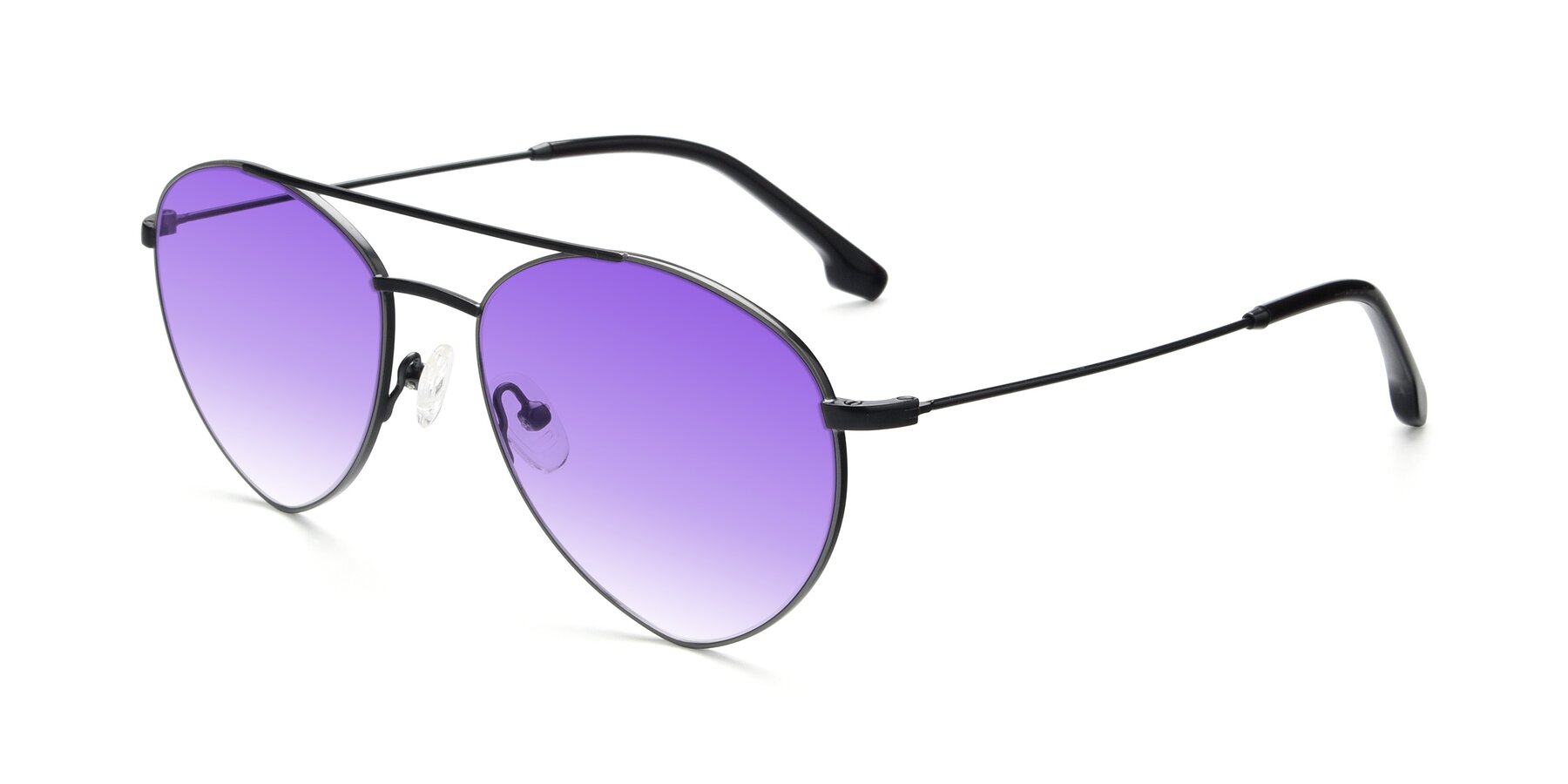 Angle of 9459 in Matte Black-Grey with Purple Gradient Lenses