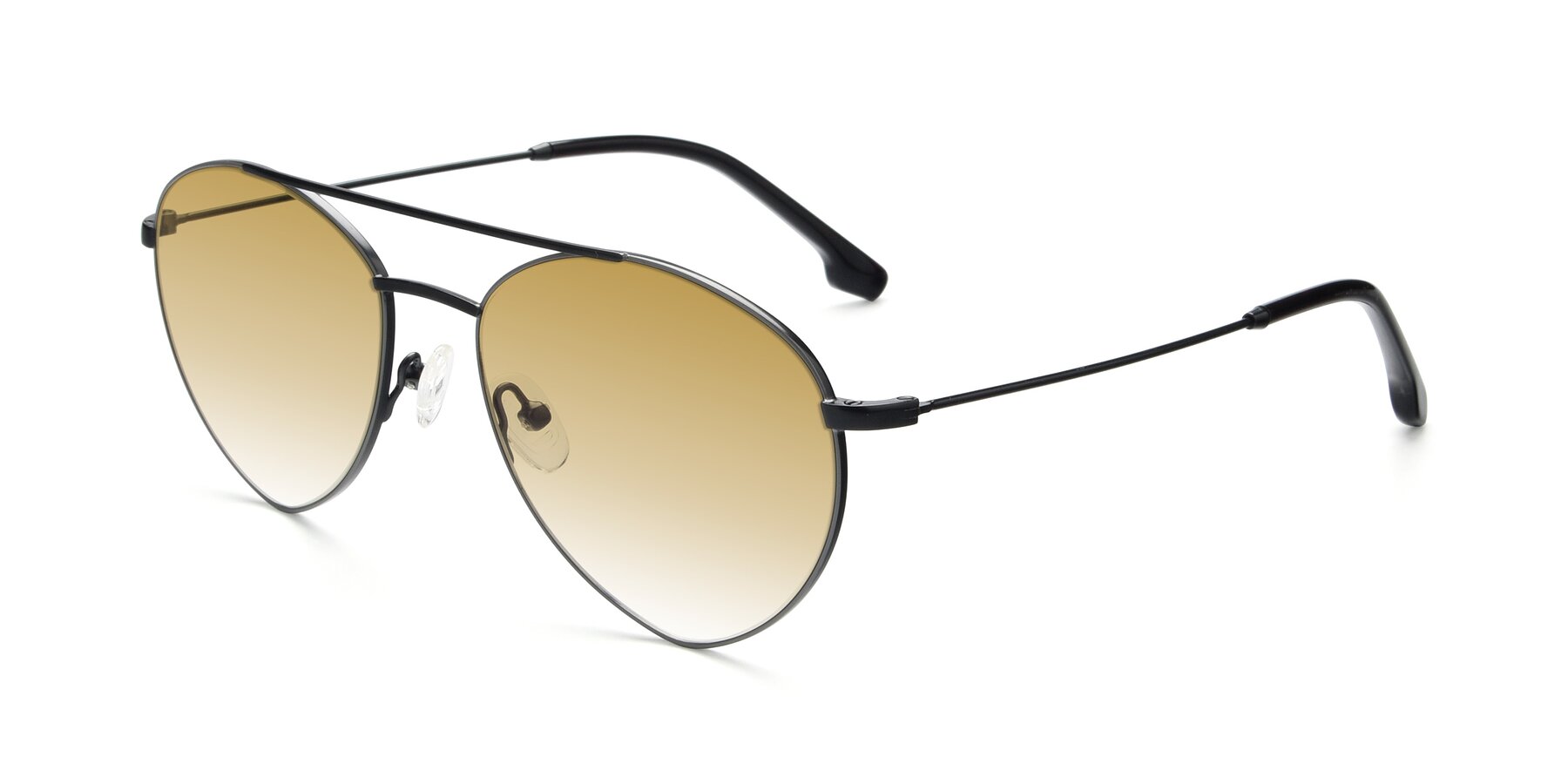 Angle of 9459 in Matte Black-Grey with Champagne Gradient Lenses