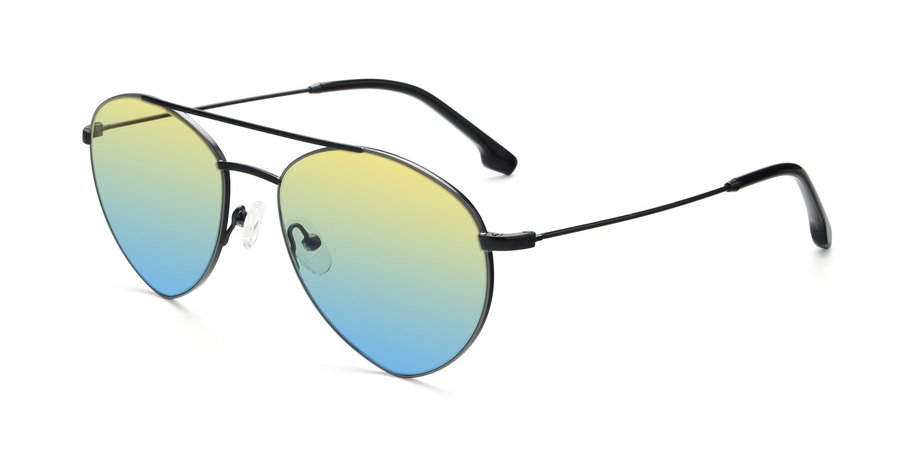 Angle of 9459 in Matte Black-Grey with Yellow / Blue Gradient Lenses