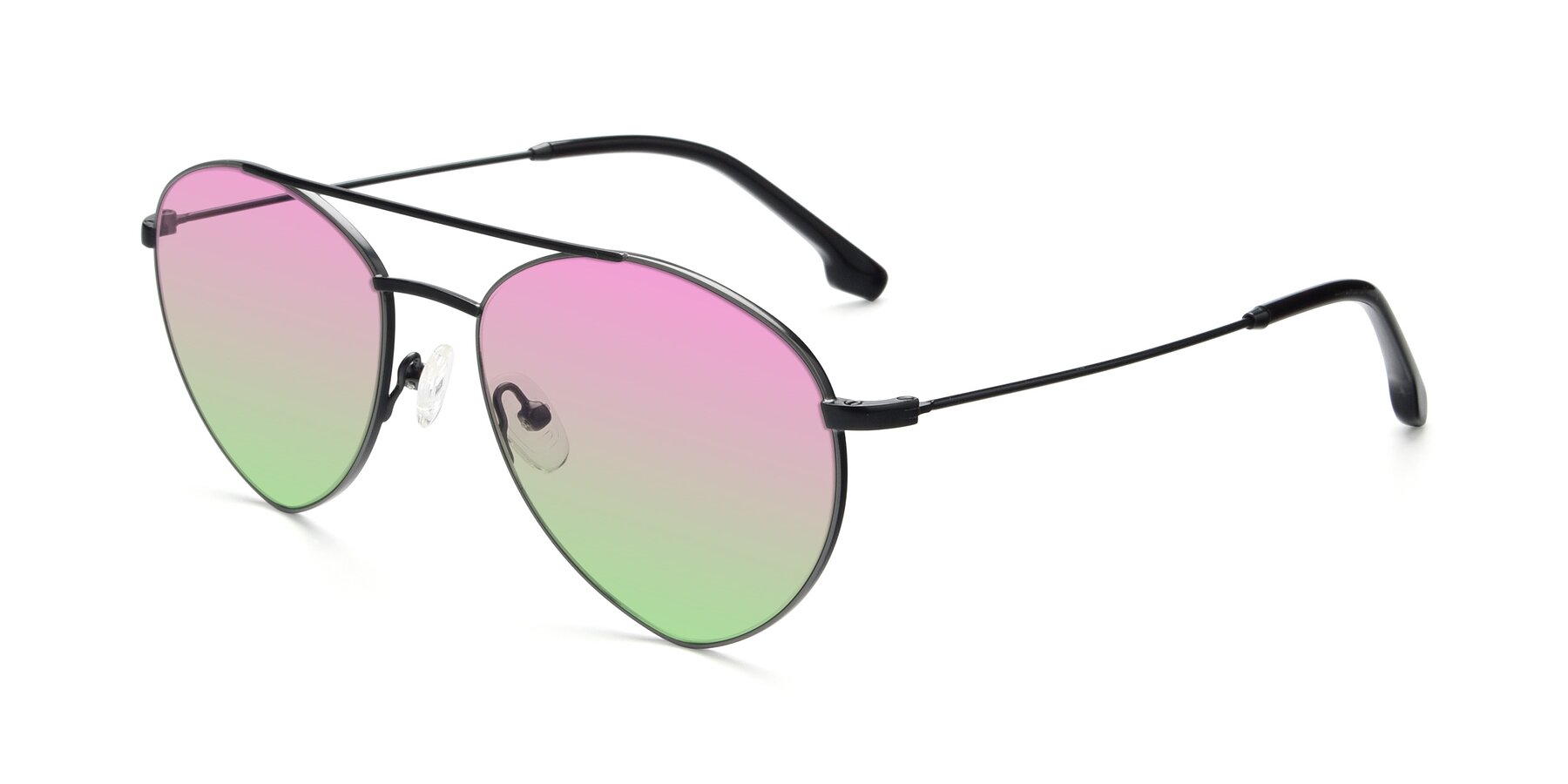 Angle of 9459 in Matte Black-Grey with Pink / Green Gradient Lenses