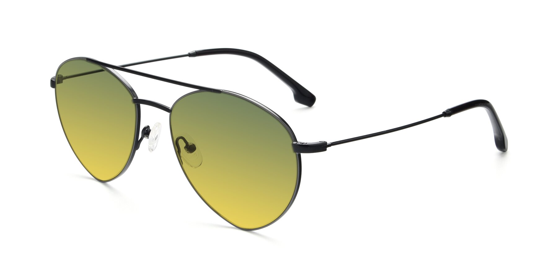 Angle of 9459 in Matte Black-Grey with Green / Yellow Gradient Lenses