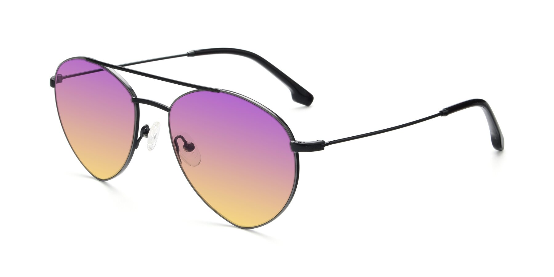 Angle of 9459 in Matte Black-Grey with Purple / Yellow Gradient Lenses