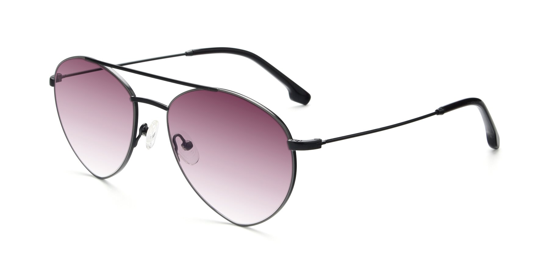 Angle of 9459 in Matte Black-Grey with Wine Gradient Lenses