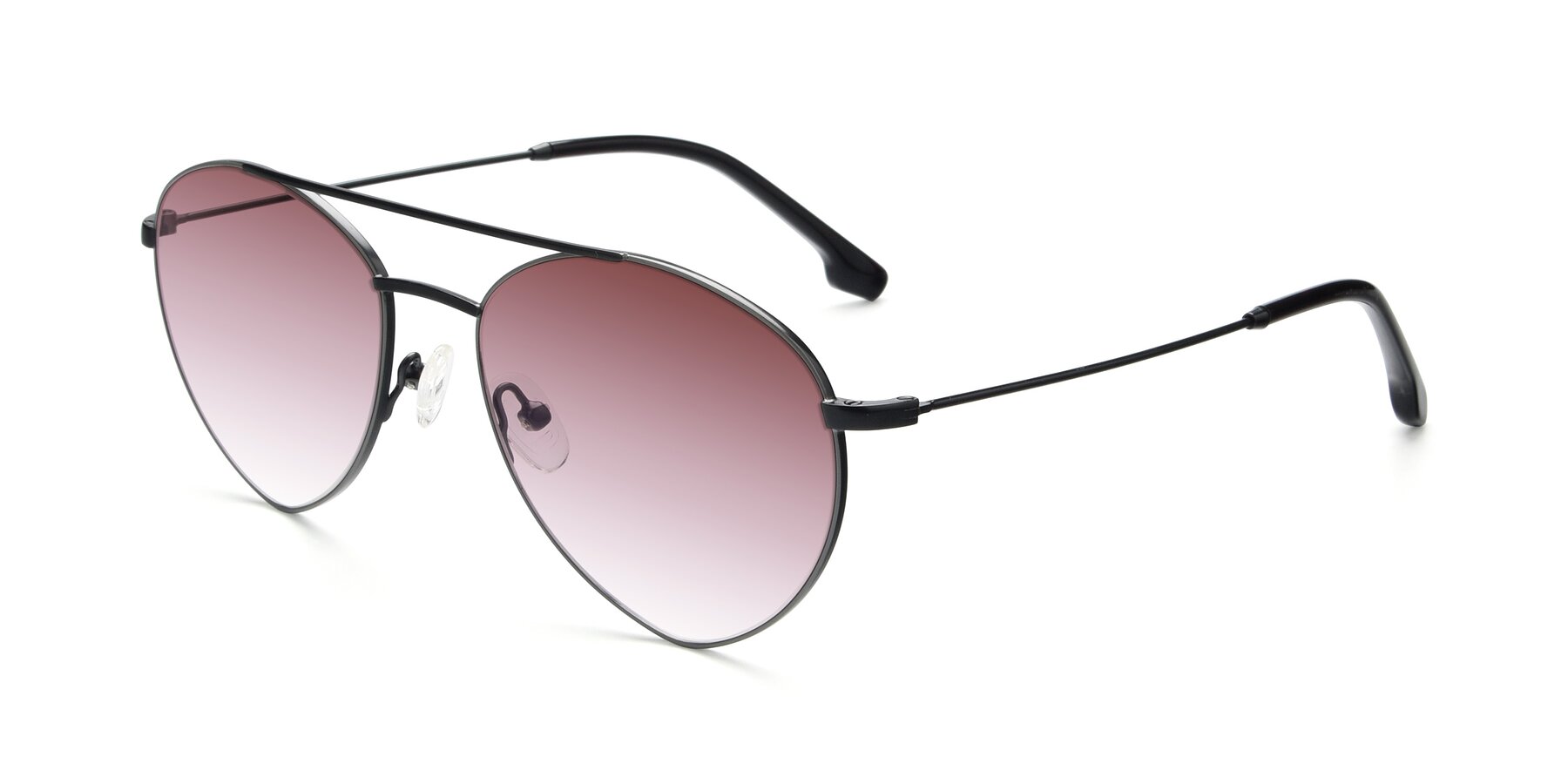 Angle of 9459 in Matte Black-Grey with Garnet Gradient Lenses