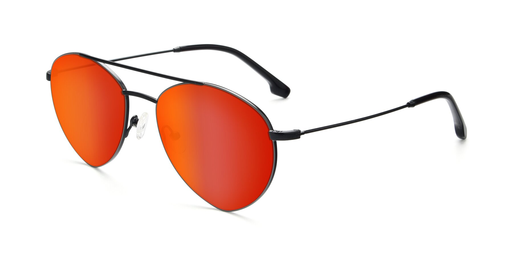 Angle of 9459 in Matte Black-Grey with Red Gold Mirrored Lenses