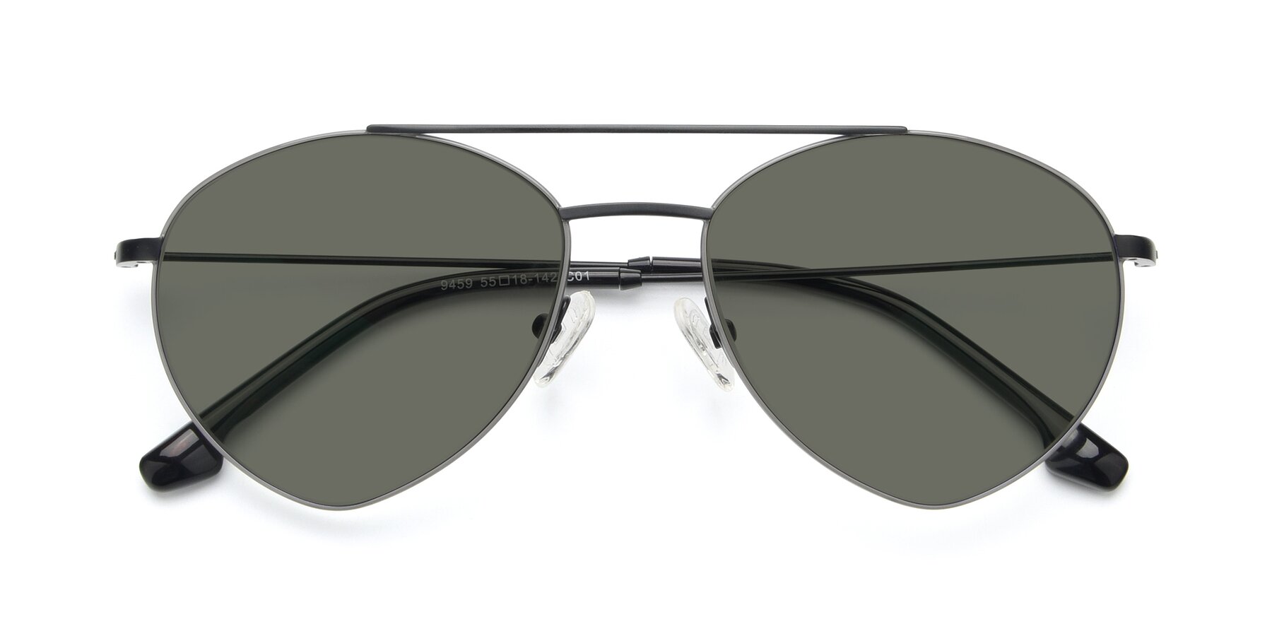 Folded Front of 9459 in Matte Black-Grey with Gray Polarized Lenses