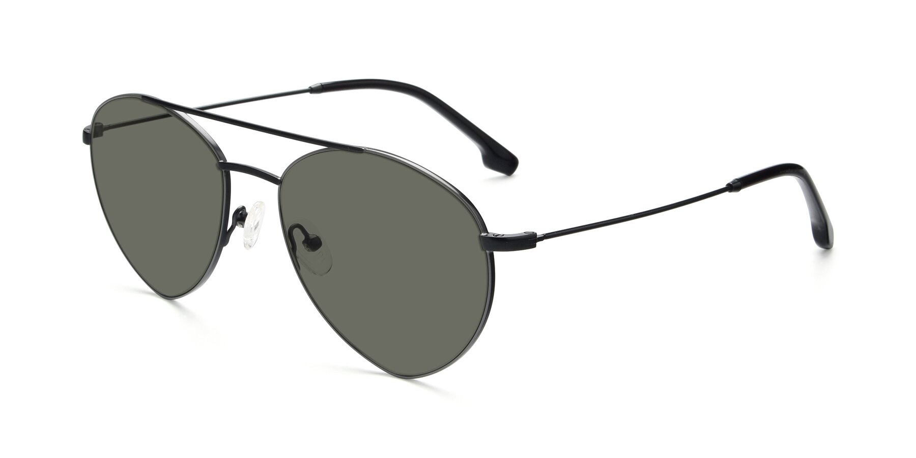 Angle of 9459 in Matte Black-Grey with Gray Polarized Lenses