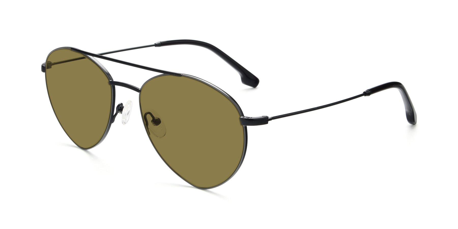 Angle of 9459 in Matte Black-Grey with Brown Polarized Lenses