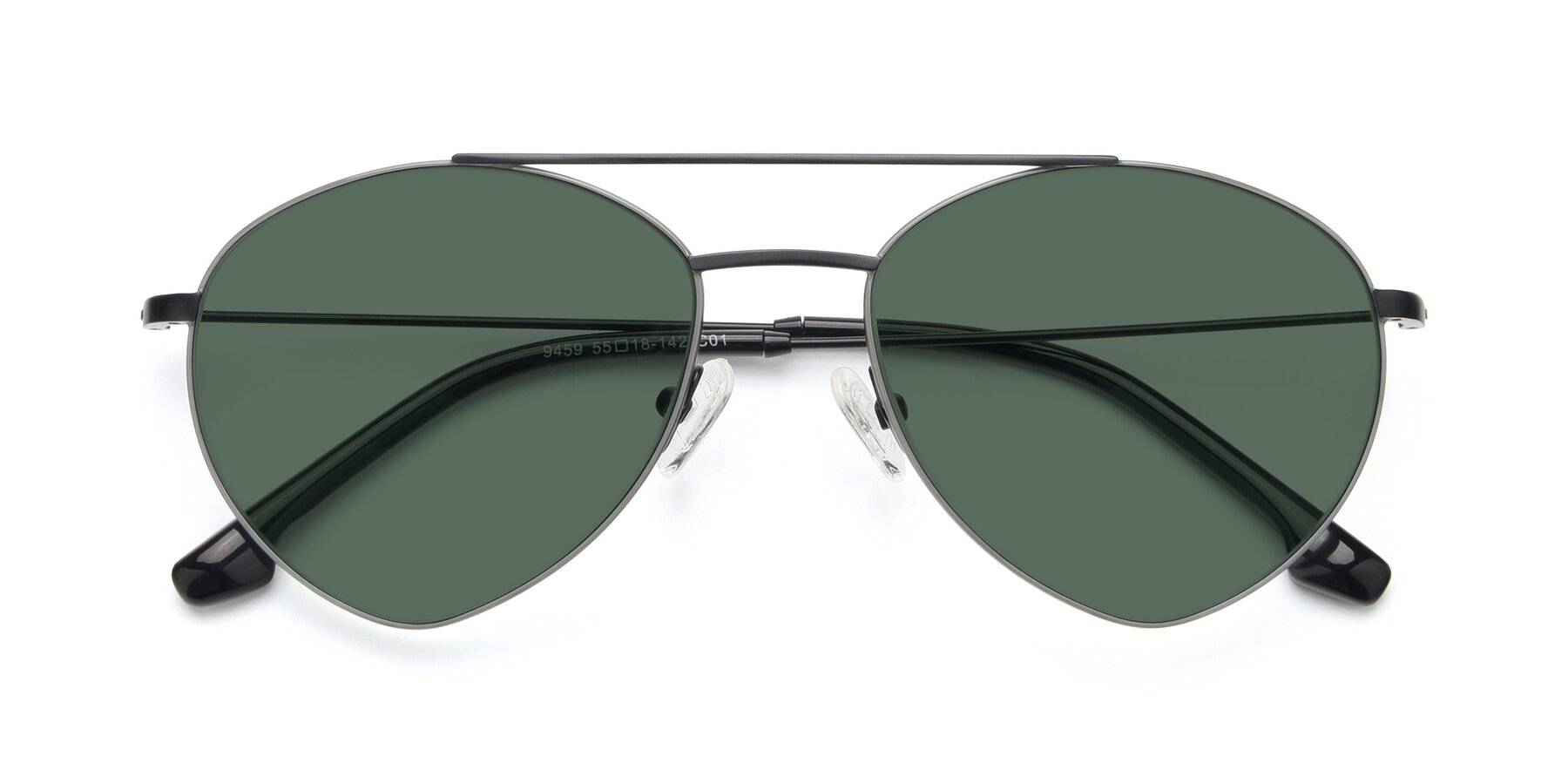 Folded Front of 9459 in Matte Black-Grey with Green Polarized Lenses