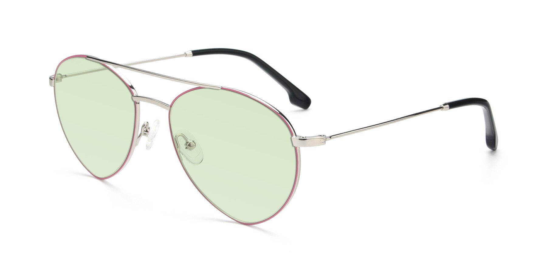 Angle of 9459 in Silver-Pink with Light Green Tinted Lenses