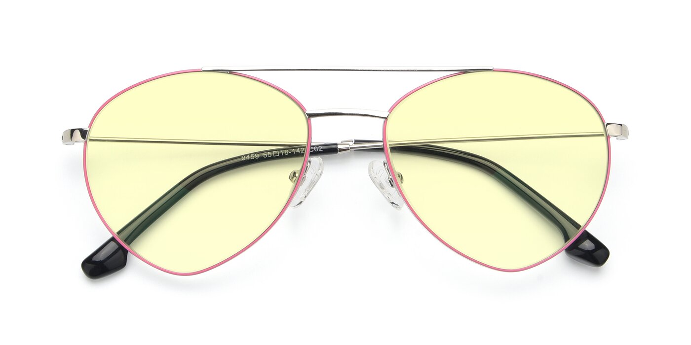 9459 - Silver / Pink Tinted Sunglasses