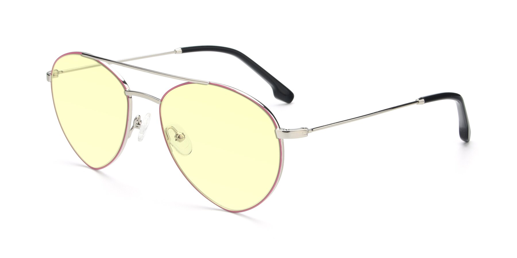 Angle of 9459 in Silver-Pink with Light Yellow Tinted Lenses