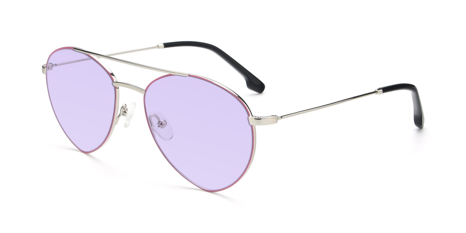 Angle of 9459 in Silver-Pink with Light Purple Tinted Lenses