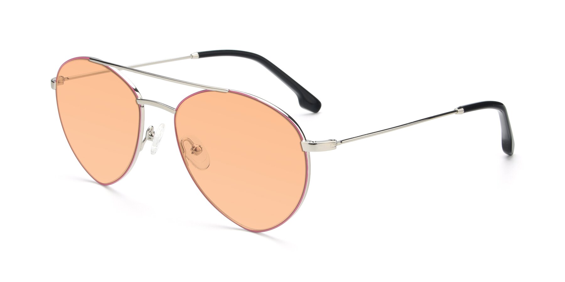 Angle of 9459 in Silver-Pink with Light Orange Tinted Lenses