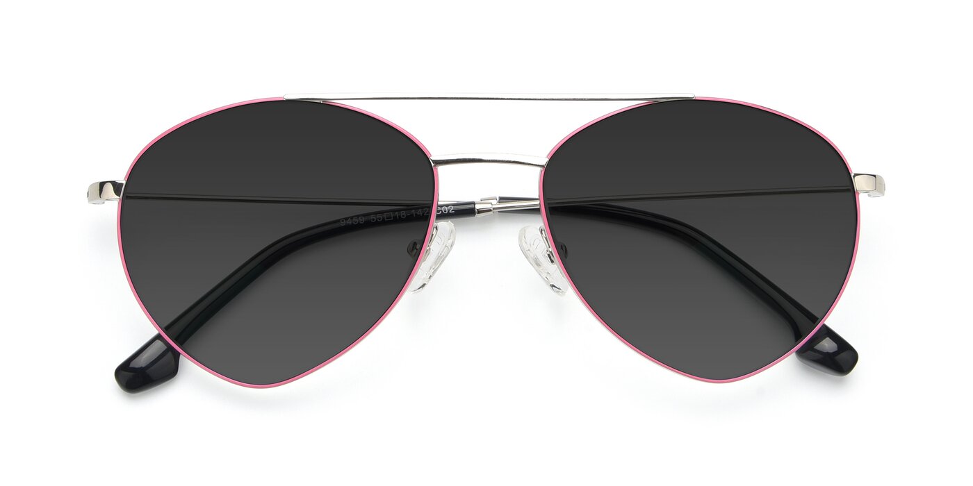 9459 - Silver / Pink Tinted Sunglasses