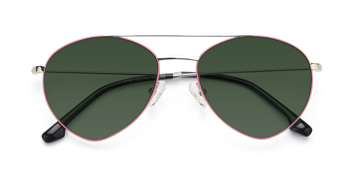 9459 - Silver / Pink Tinted Sunglasses