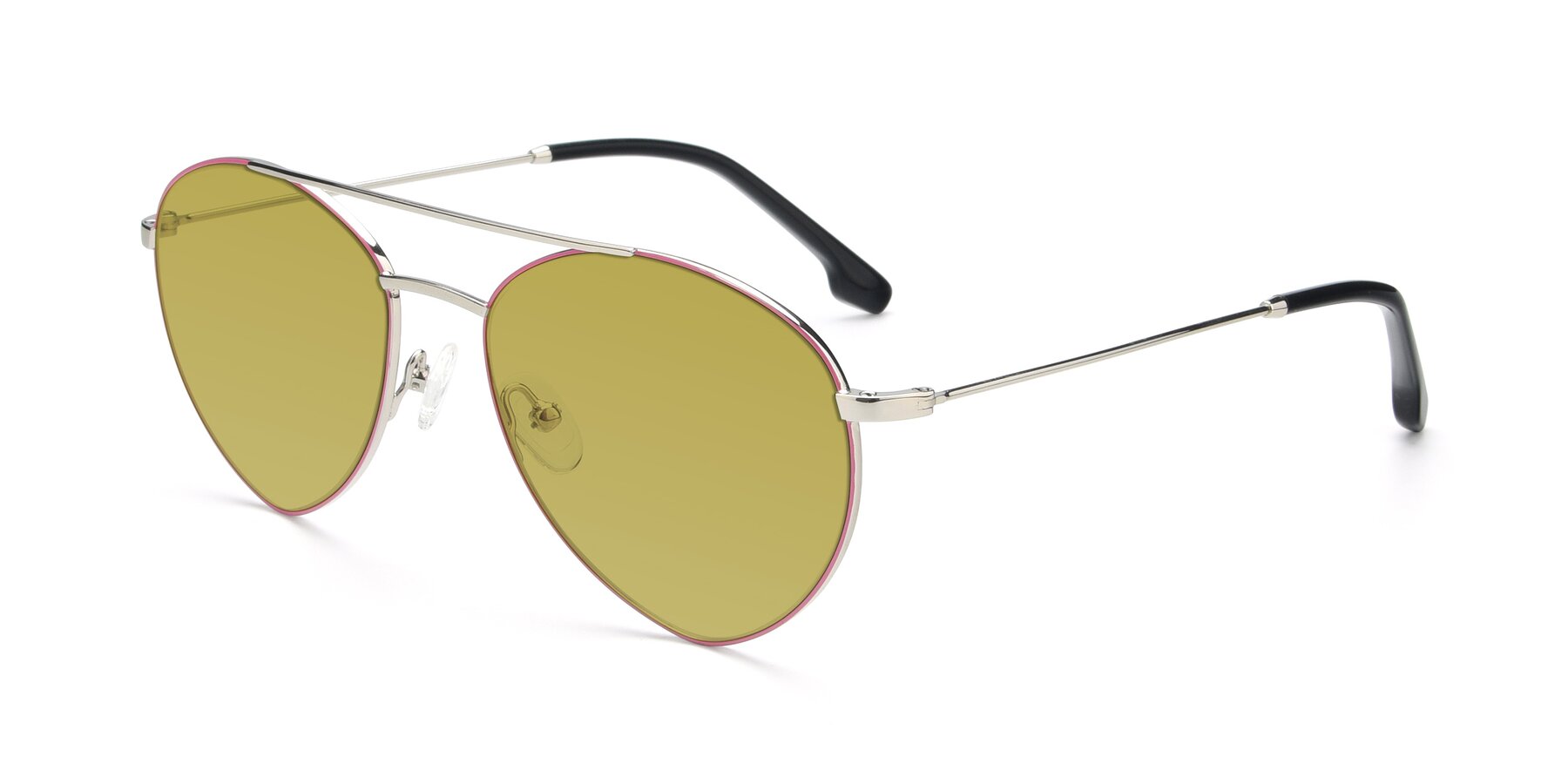 Angle of 9459 in Silver-Pink with Champagne Tinted Lenses