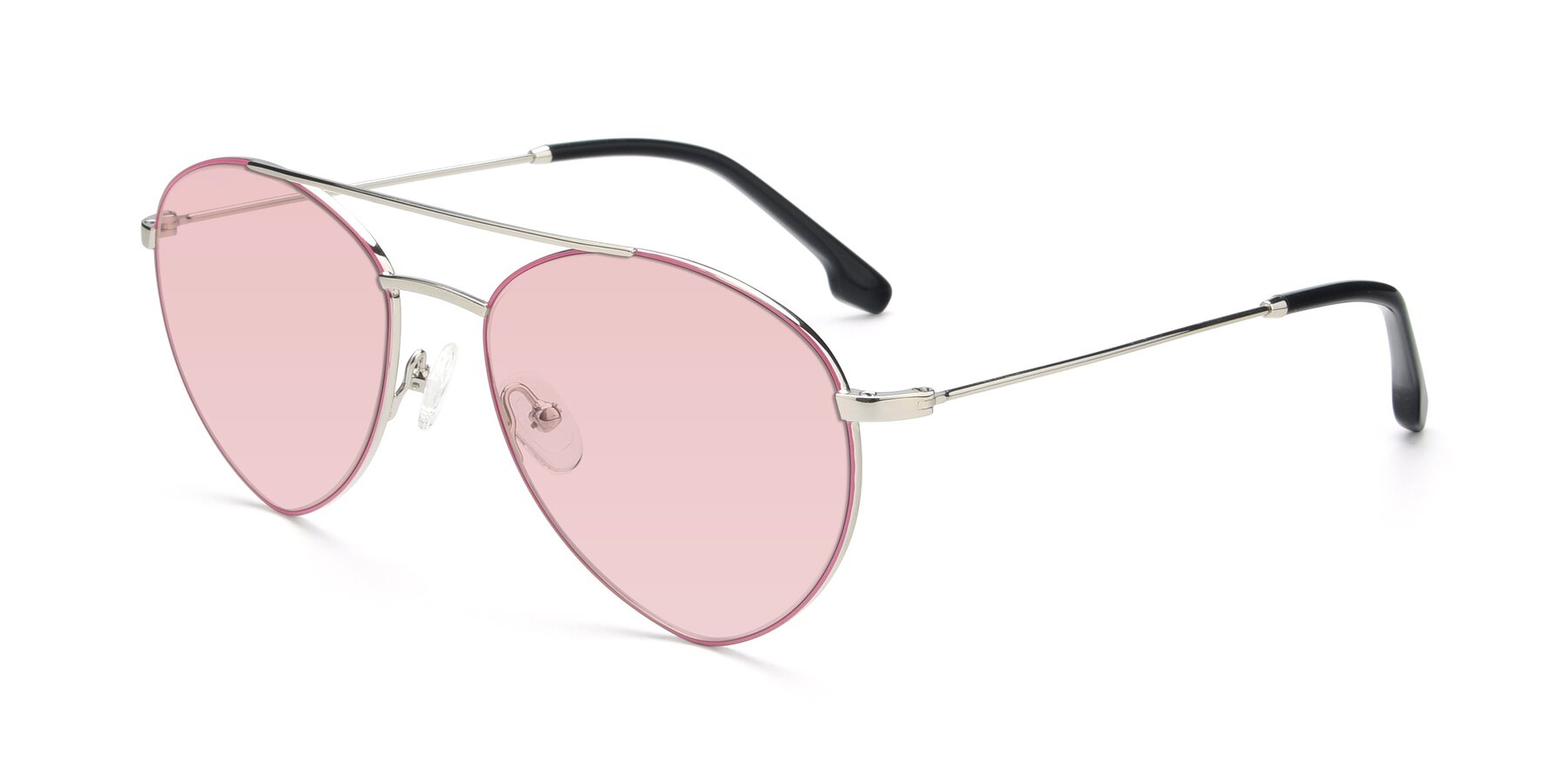 Angle of 9459 in Silver-Pink with Light Garnet Tinted Lenses