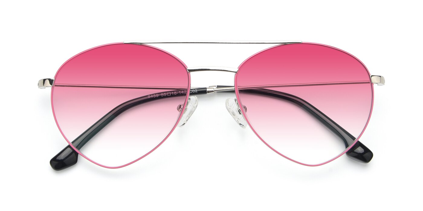 9459 - Silver / Pink Gradient Sunglasses