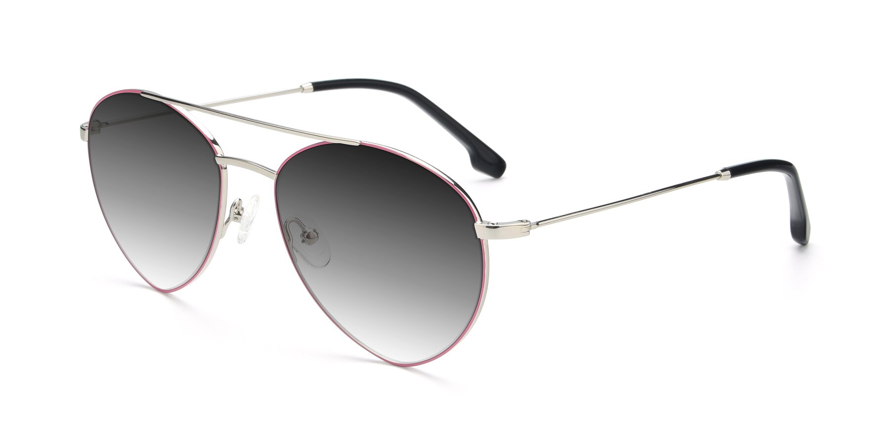 Angle of 9459 in Silver-Pink with Gray Gradient Lenses