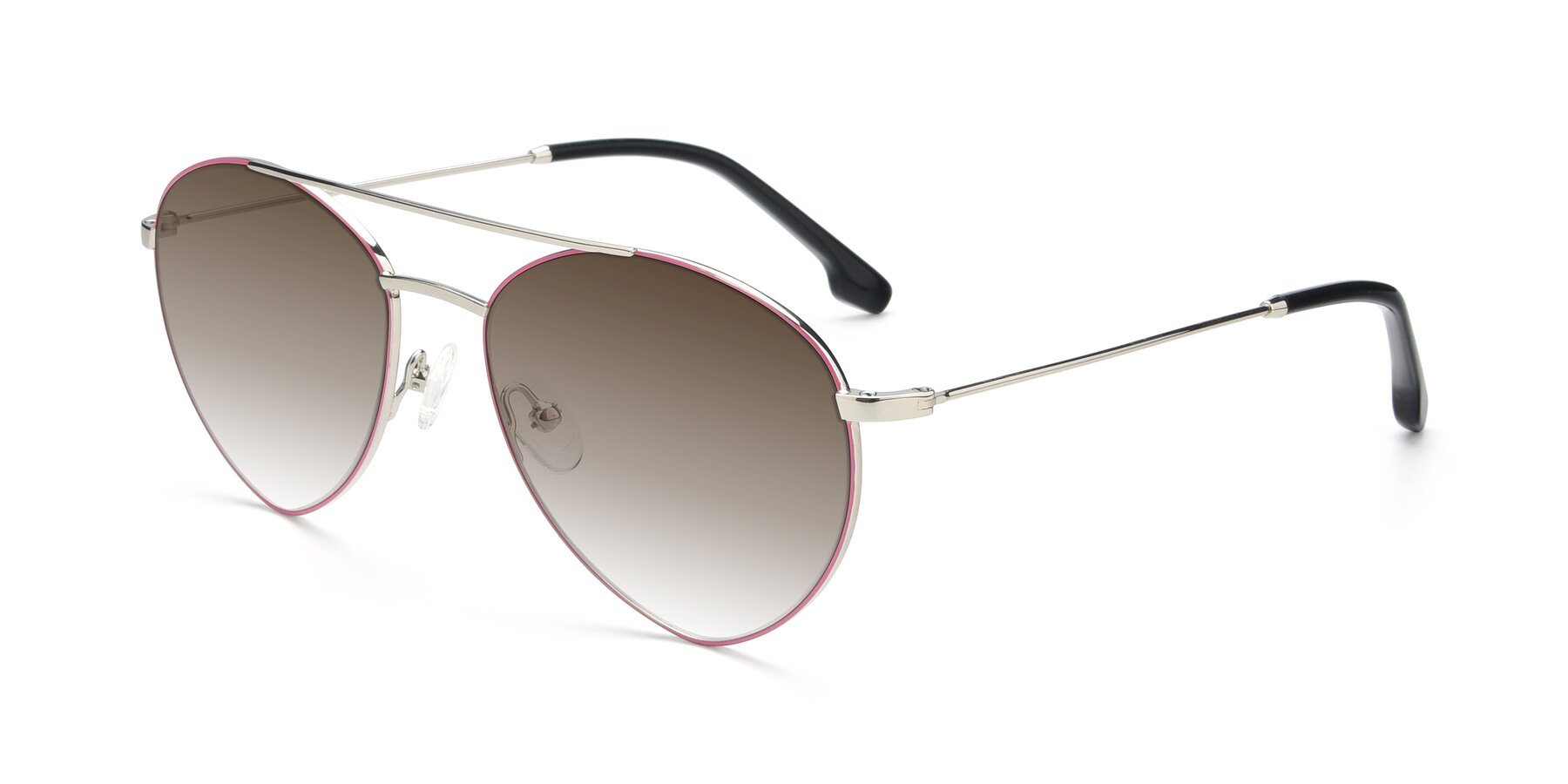Angle of 9459 in Silver-Pink with Brown Gradient Lenses
