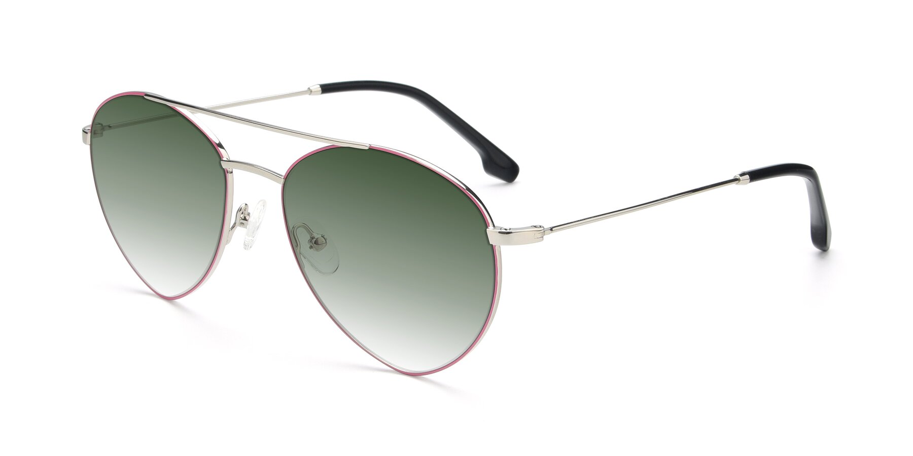 Angle of 9459 in Silver-Pink with Green Gradient Lenses