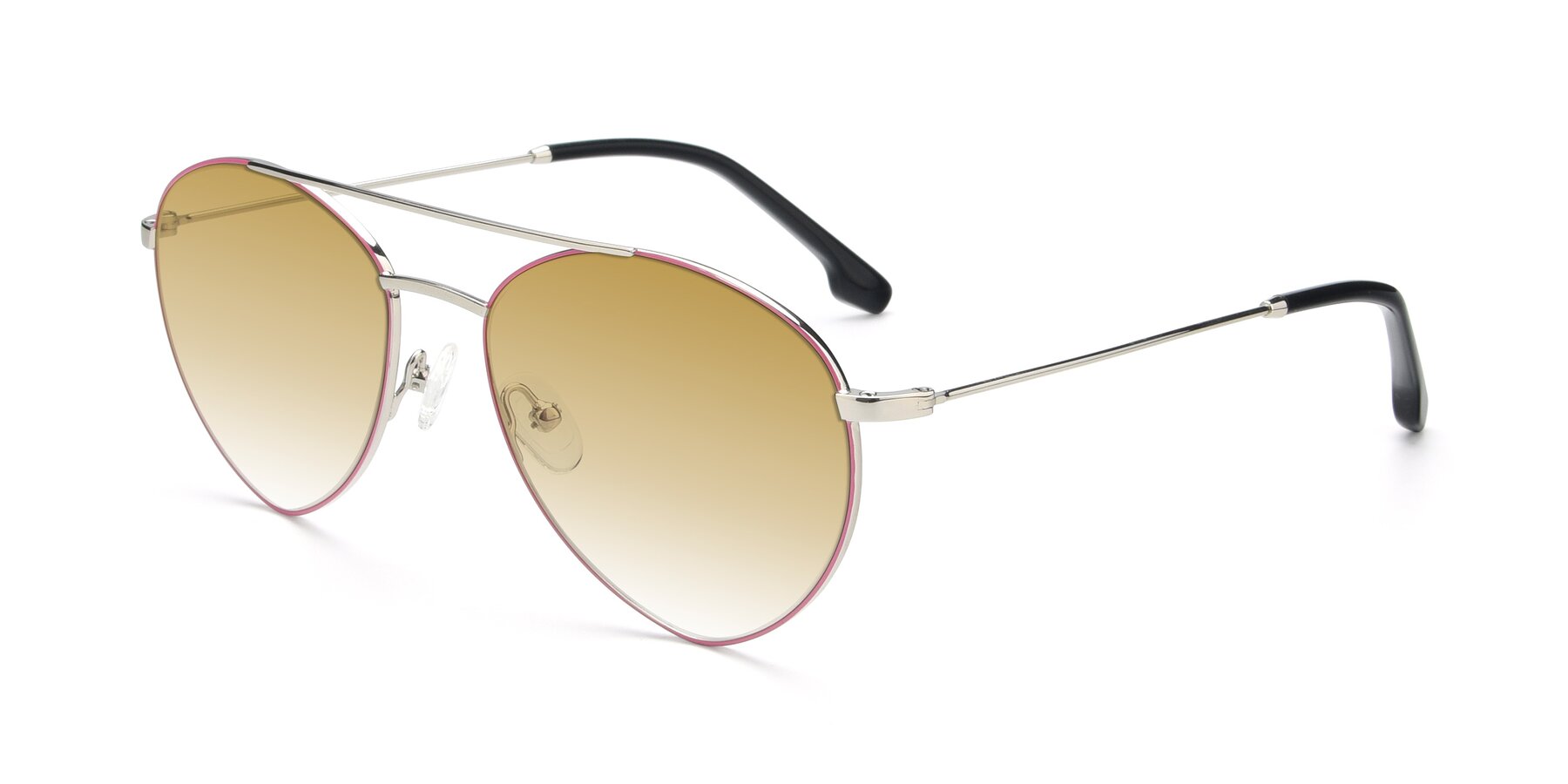 Angle of 9459 in Silver-Pink with Champagne Gradient Lenses