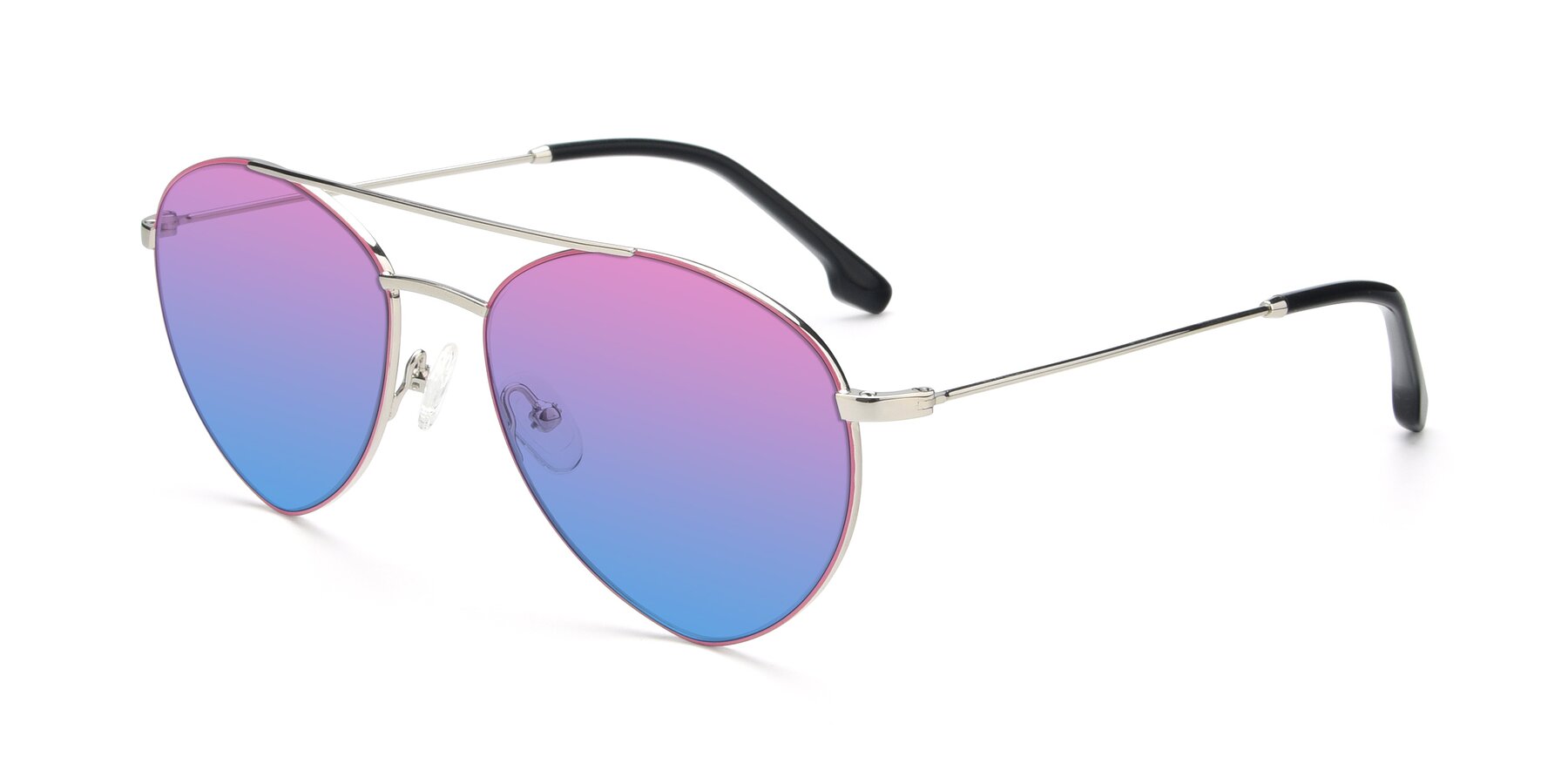Angle of 9459 in Silver-Pink with Pink / Blue Gradient Lenses