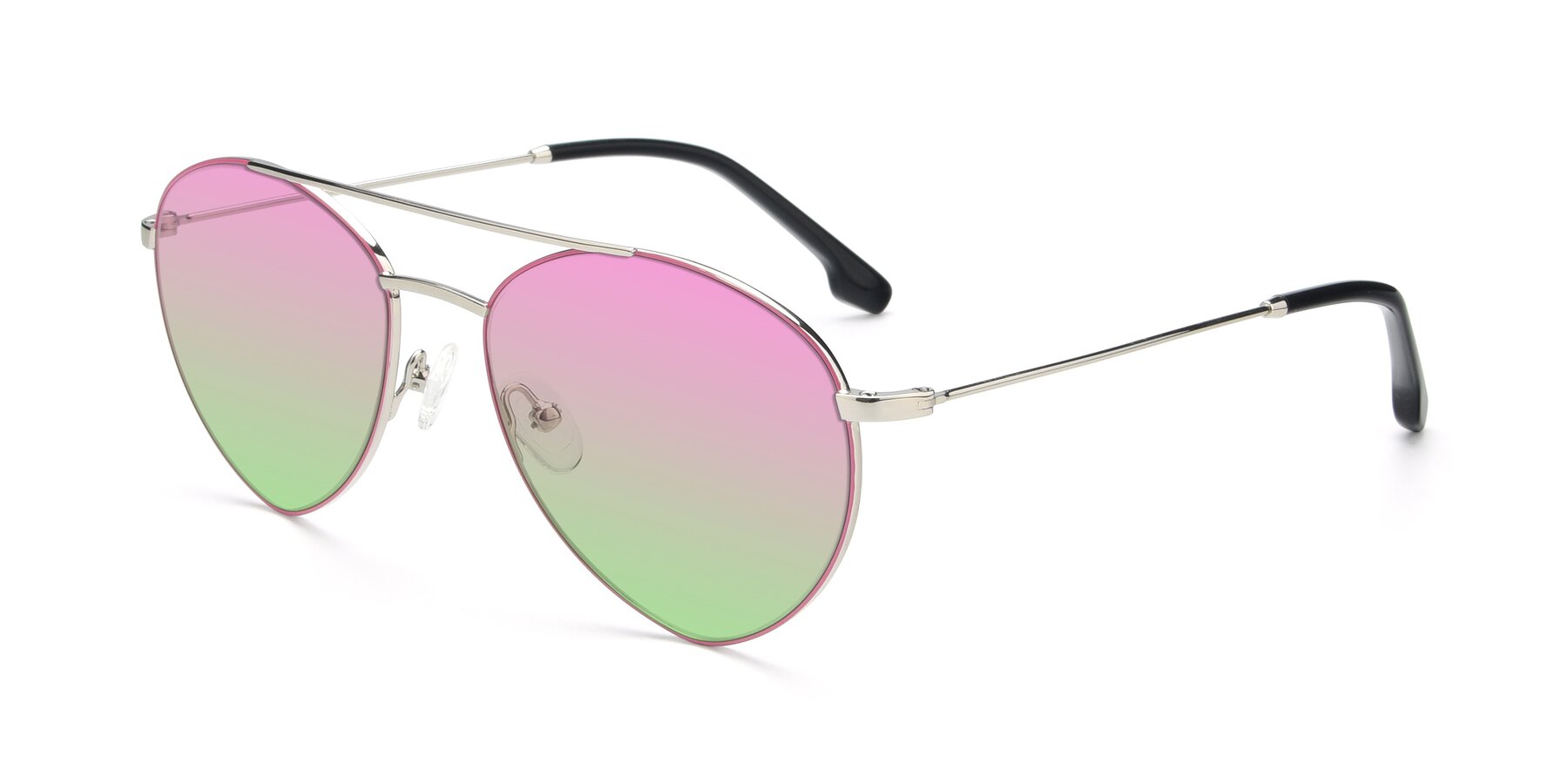 Angle of 9459 in Silver-Pink with Pink / Green Gradient Lenses