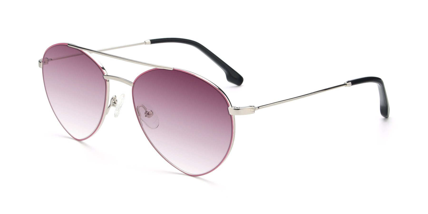 Angle of 9459 in Silver-Pink with Wine Gradient Lenses