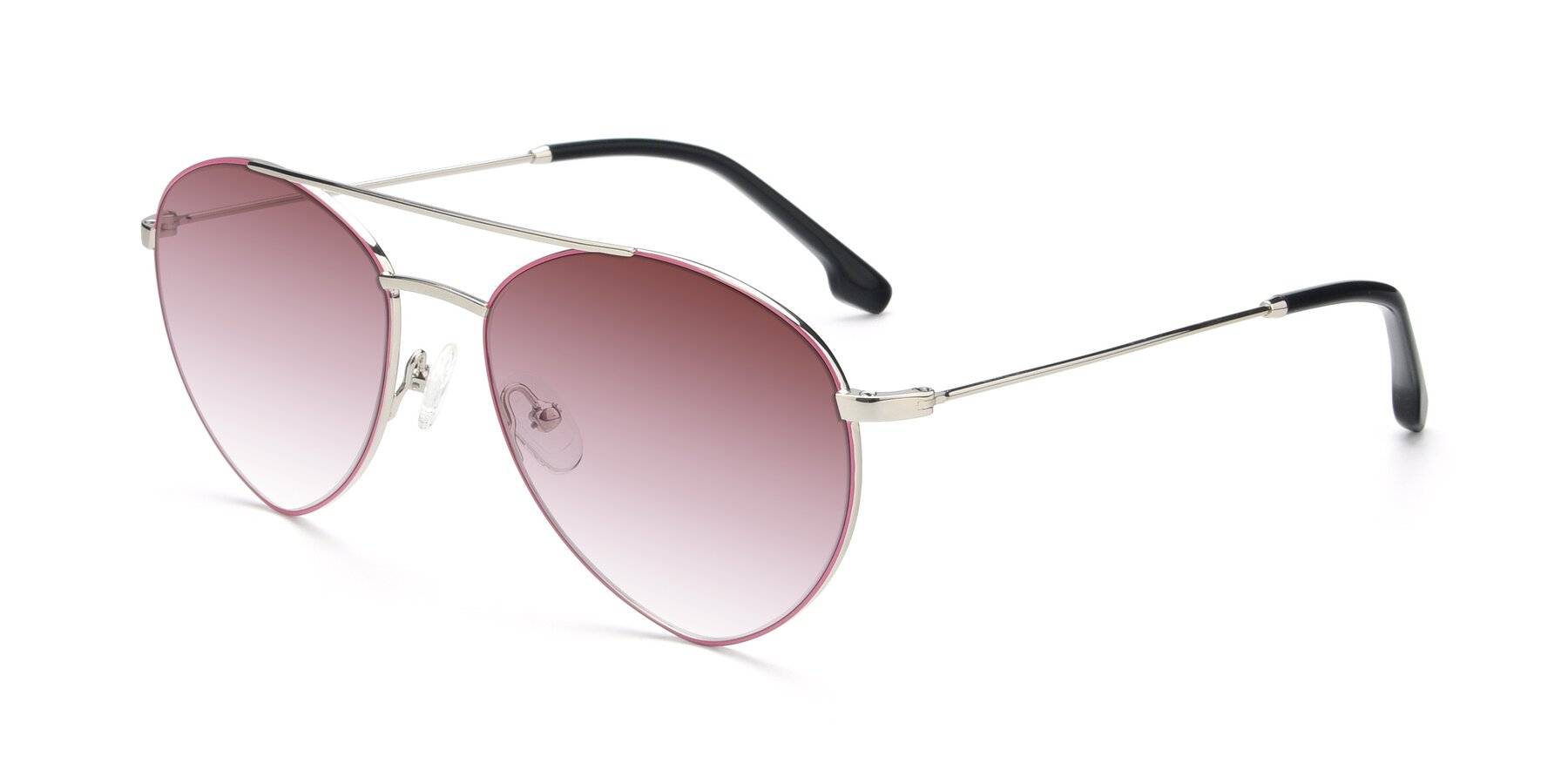 Angle of 9459 in Silver-Pink with Garnet Gradient Lenses