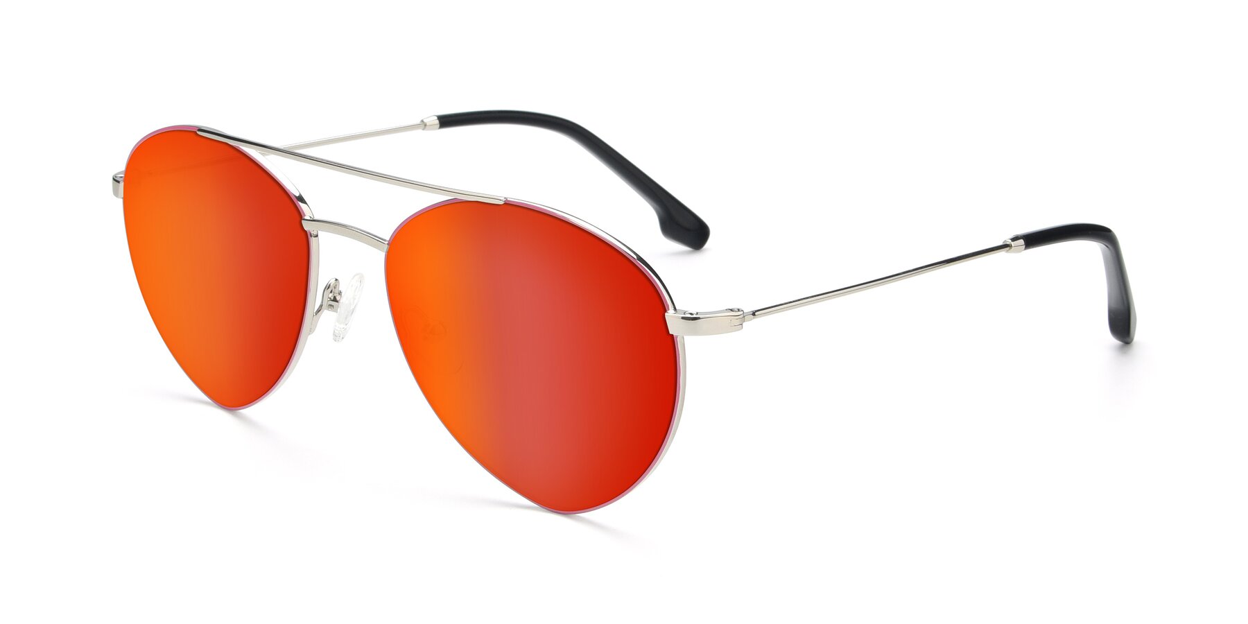 Angle of 9459 in Silver-Pink with Red Gold Mirrored Lenses