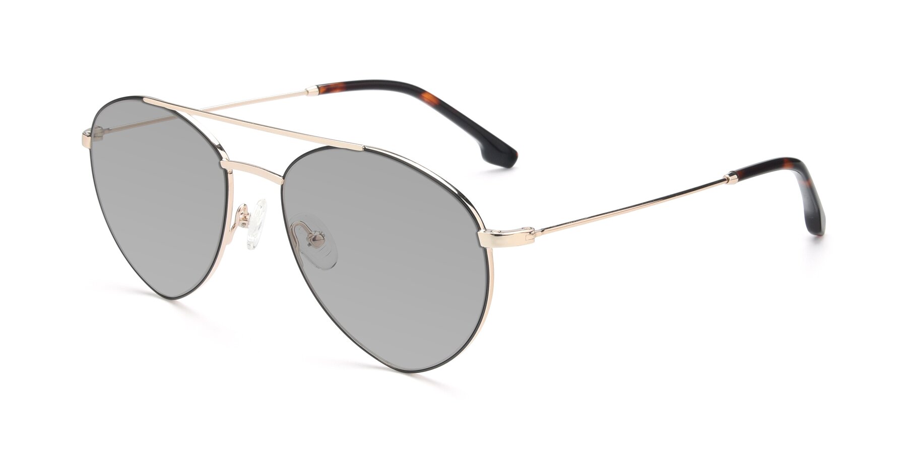 Angle of 9459 in Gold-Black with Light Gray Tinted Lenses
