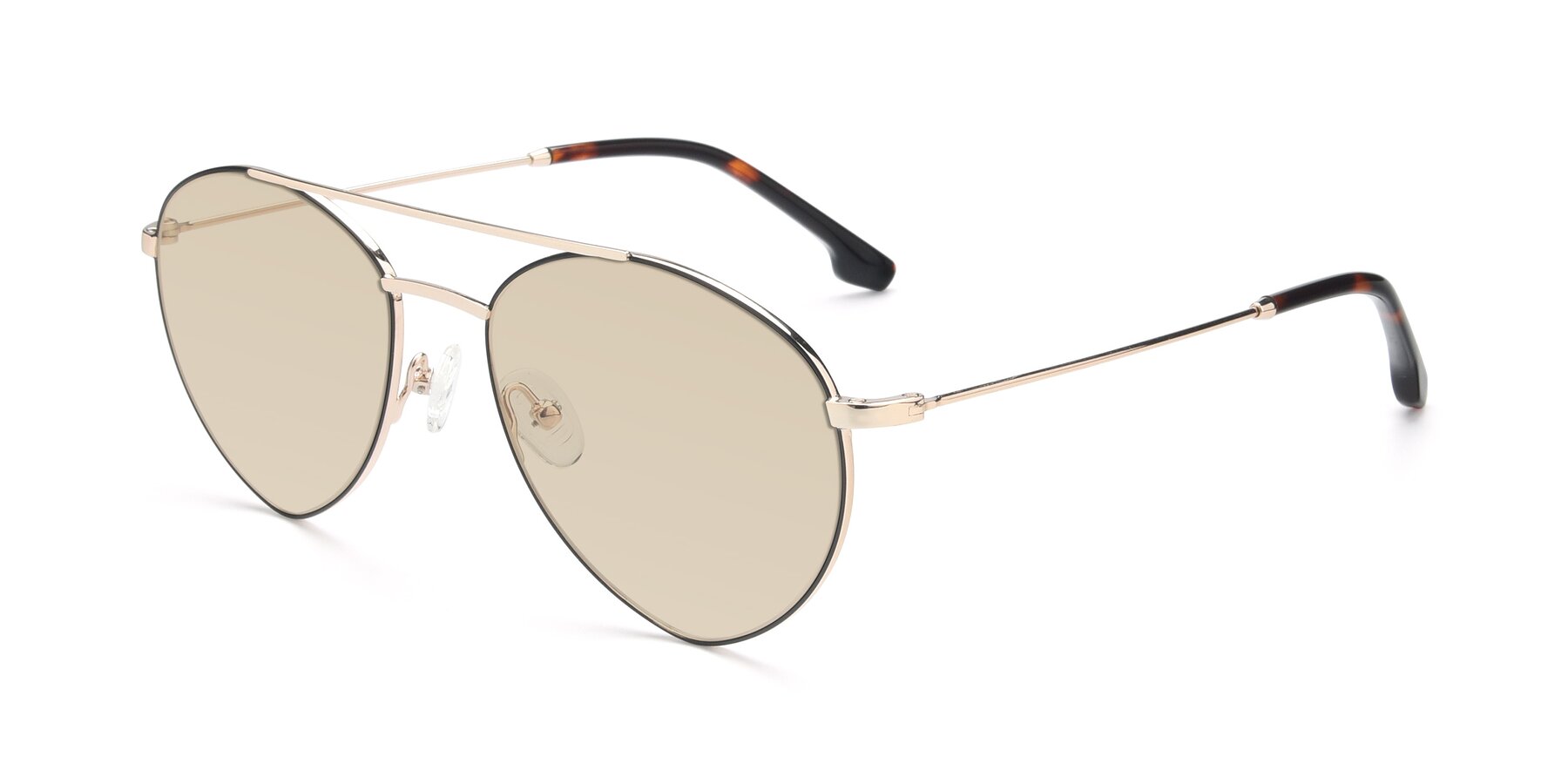 Angle of 9459 in Gold-Black with Light Brown Tinted Lenses