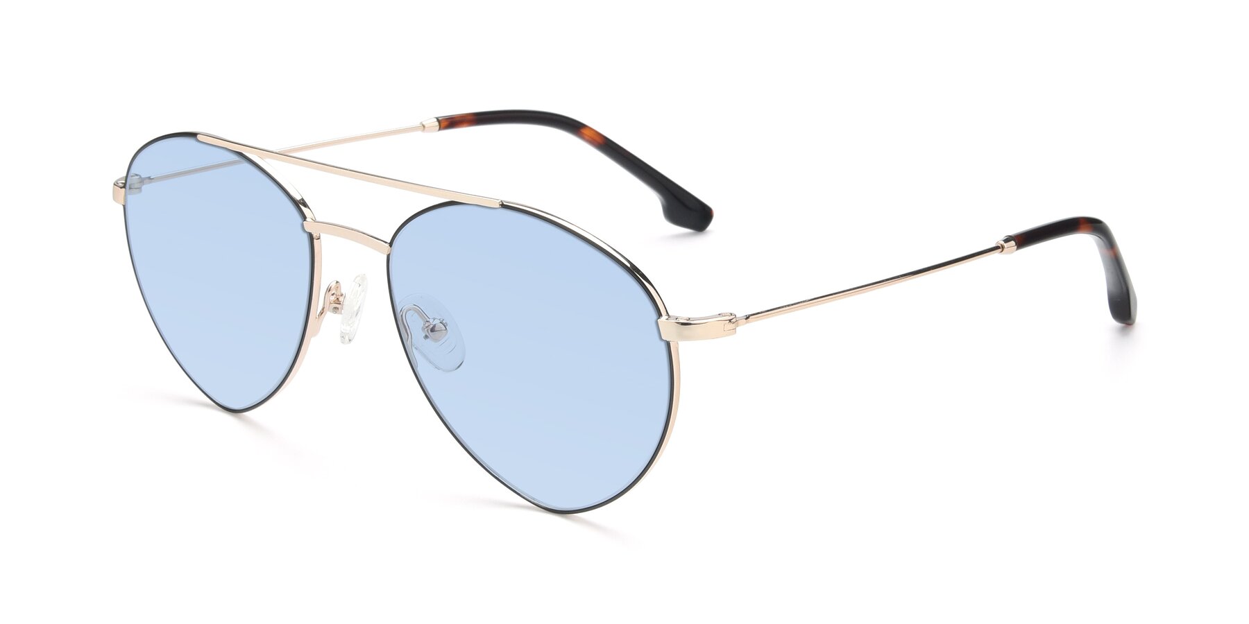 Angle of 9459 in Gold-Black with Light Blue Tinted Lenses